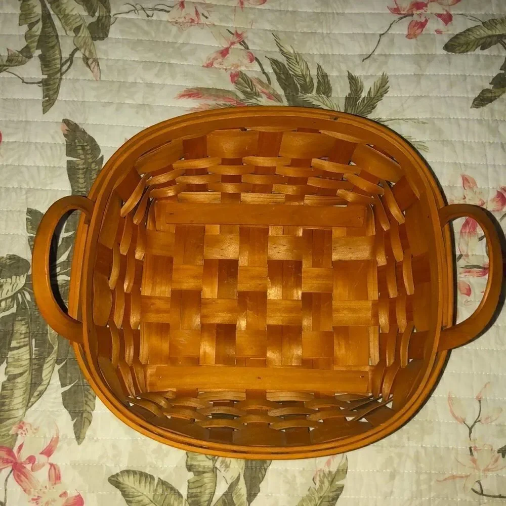 Country Woven Collection NY Rooster Art Apple Fruit Egg Basket